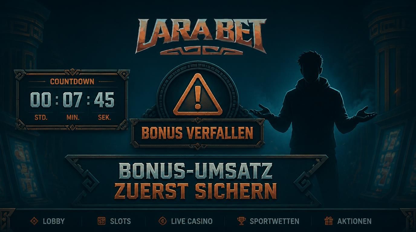 Ein Spieler sieht frustriert aus, ein Bonus wird gestrichen, bevor Bedingungen erfüllt sind