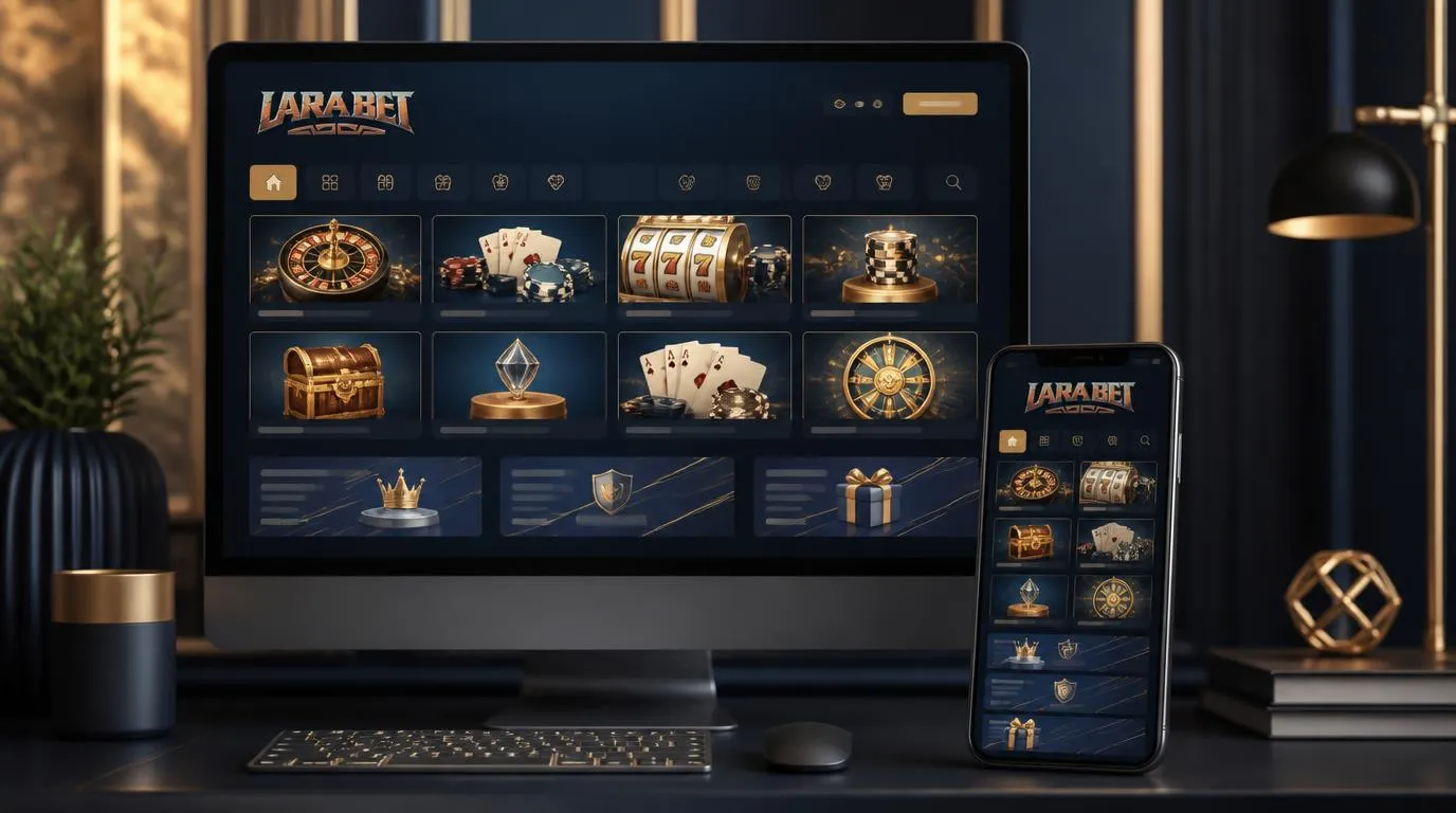 Übersichtliche Casino-Spielauswahl auf Desktop und Smartphone in einer ruhigen, hochwertigen Oberfläche
